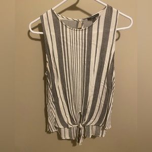 Black and White Tie Tank Top